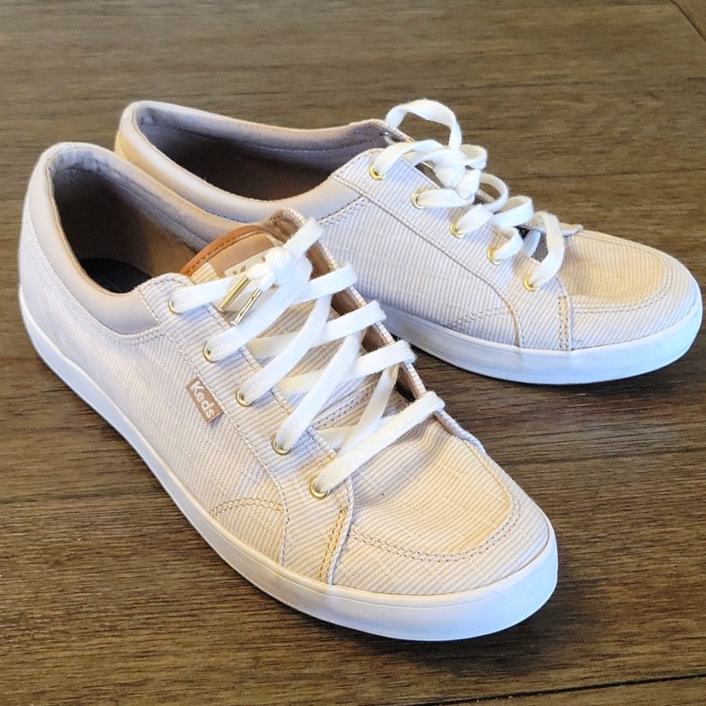 Womens center ticking stripe Keds sz 10